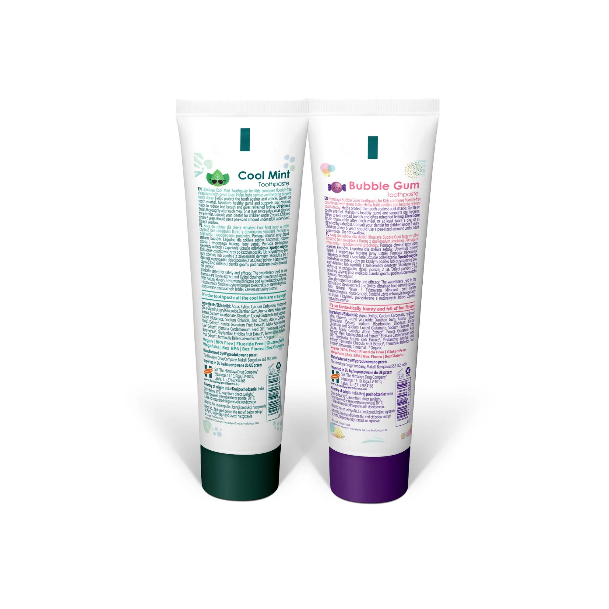 Himalaya Botanique Kinder Multipack Zahnpasta (Bubble Gum 80g und Cool Mint 80g) - Image 5