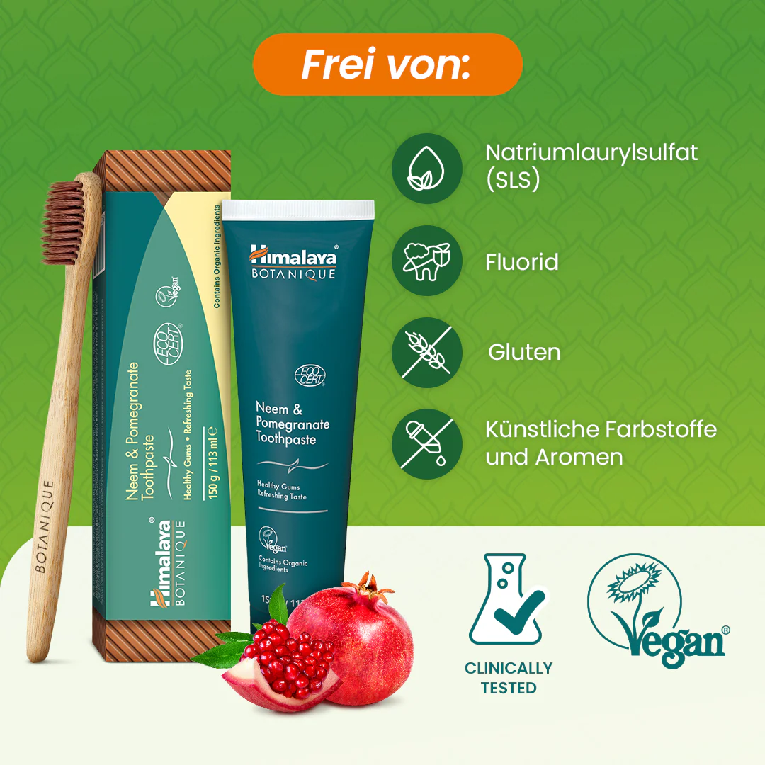 Himalaya Botanique Neem & Granatapfel Zahnpasta - 150 g - Image 3