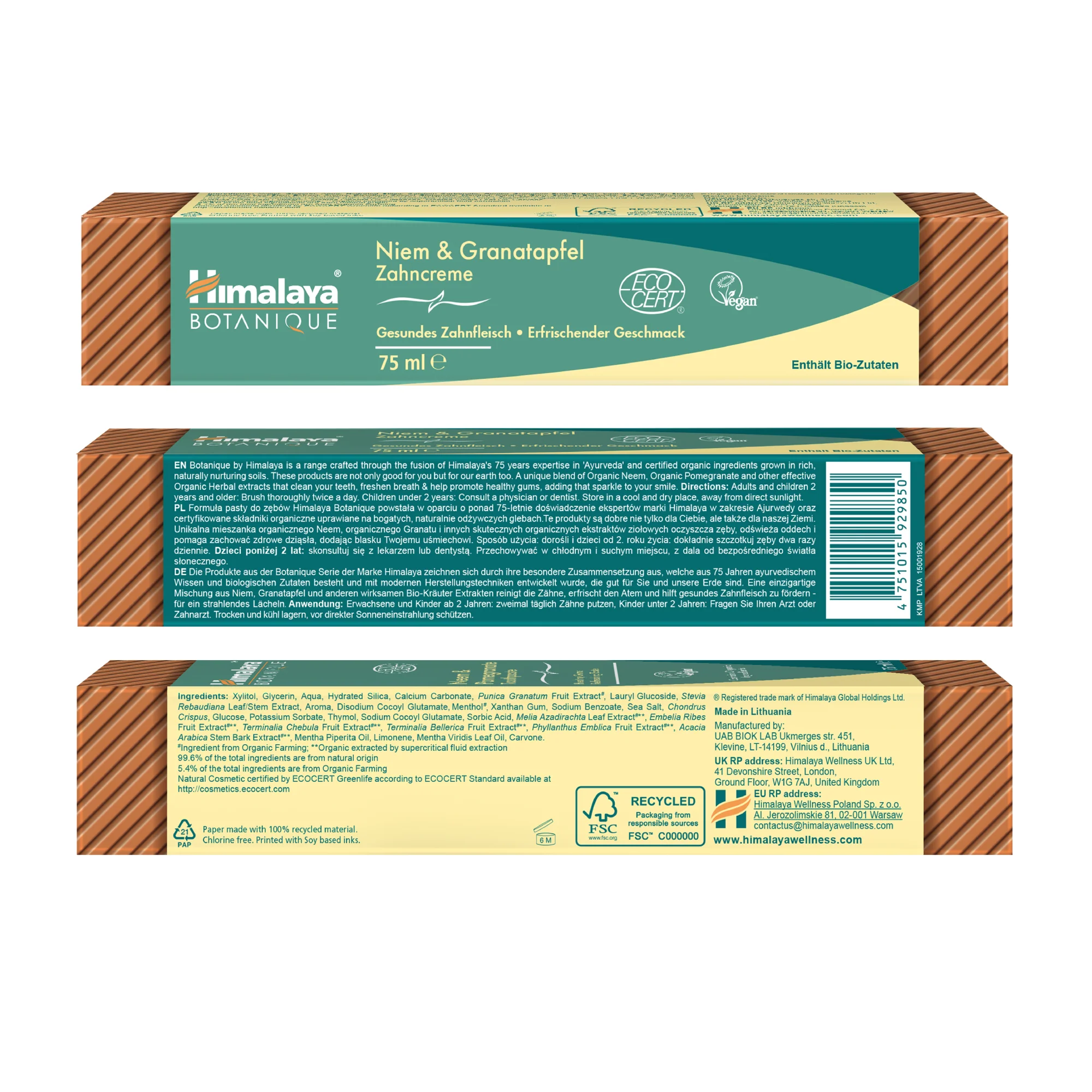 Himalaya Botanique Niem & Granatapfel Zahnpasta 75 ml - Image 7