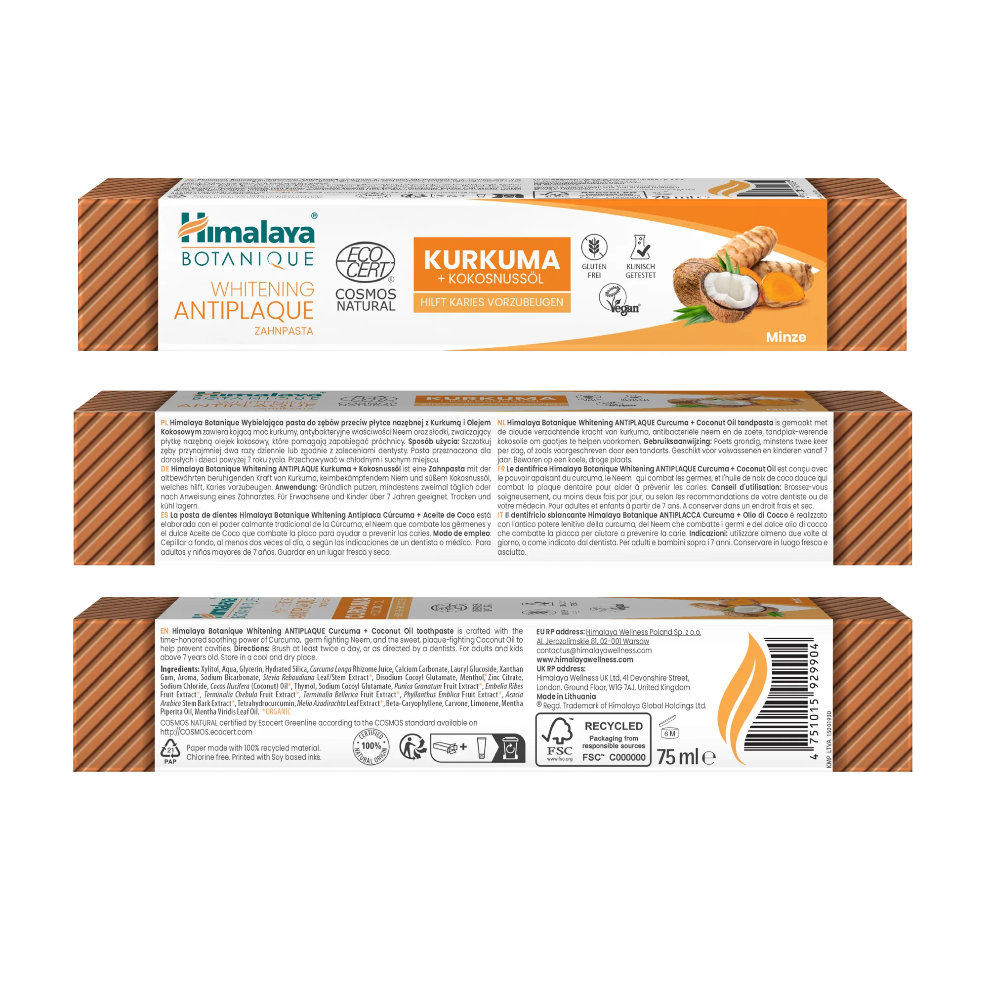 Himalaya Botanique Whitening Antiplaque Zahnpasta Kurkuma + Kokosnussöl 75 ml - Image 7