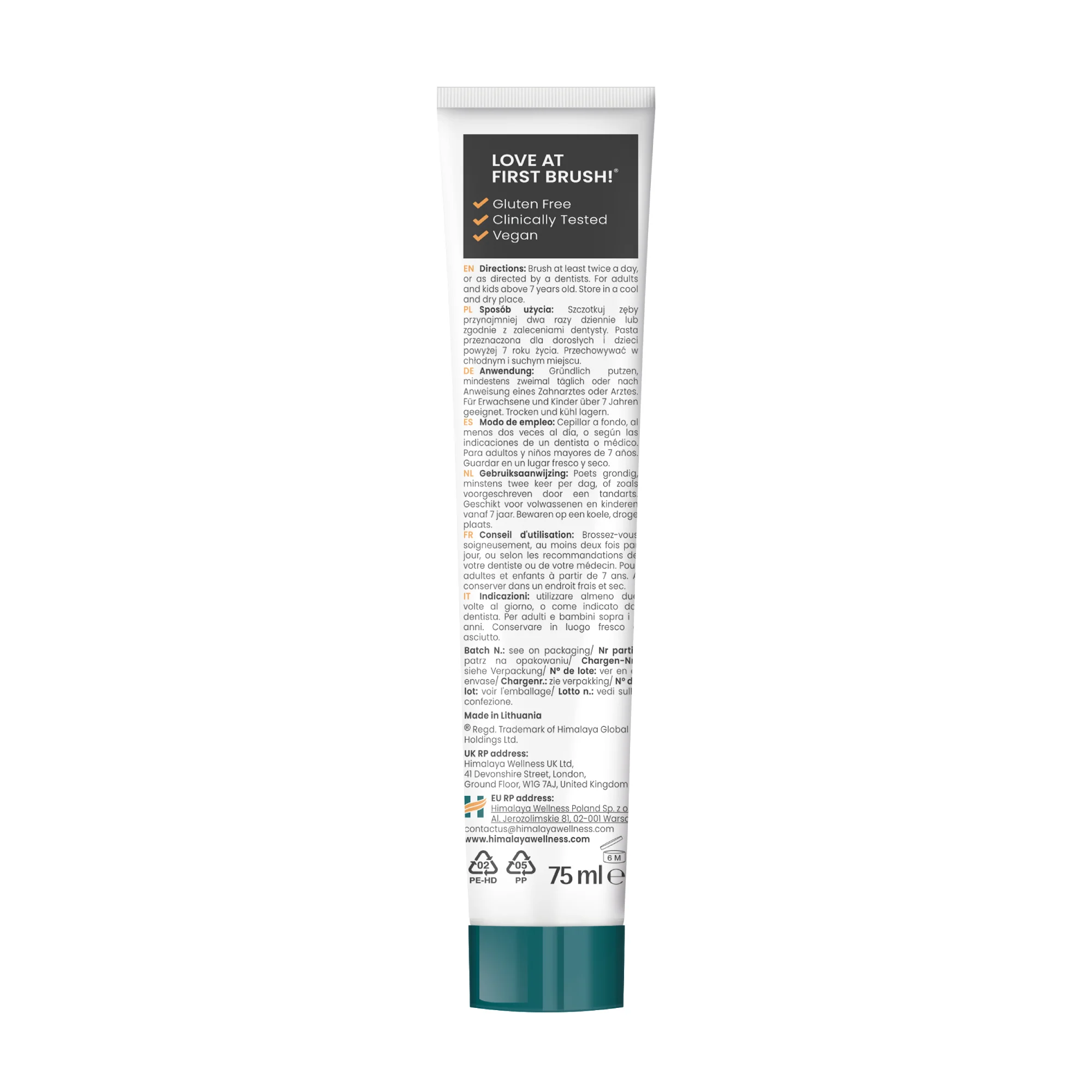 Himalaya Botanique Whitening Antiplaque Zahnpasta Holzkohle + Schwarzkümmelöl 75 ml - Image 8