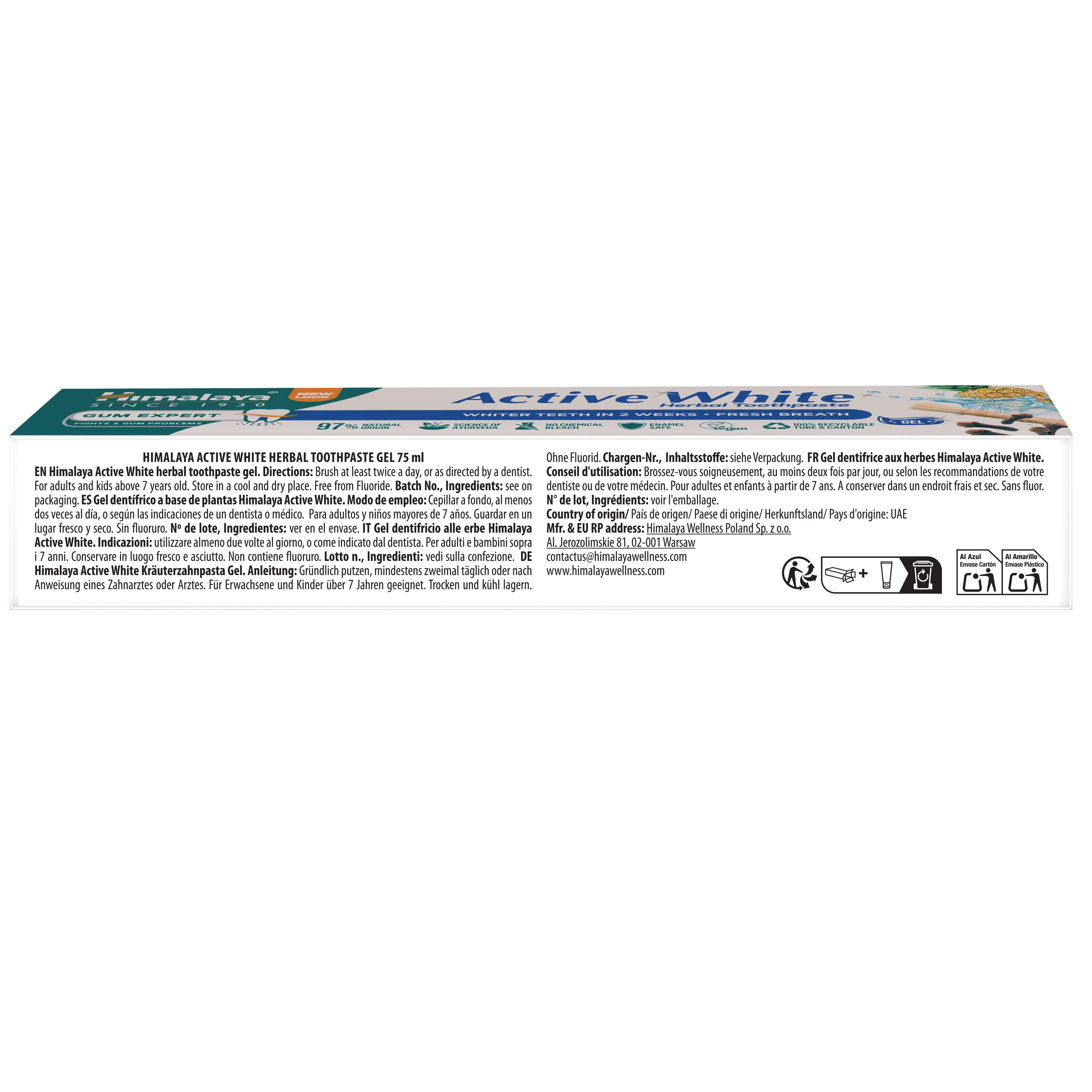 Himalaya Gum Expert - Active White Fresh Gel Zahnpasta - 75 ml - Image 5