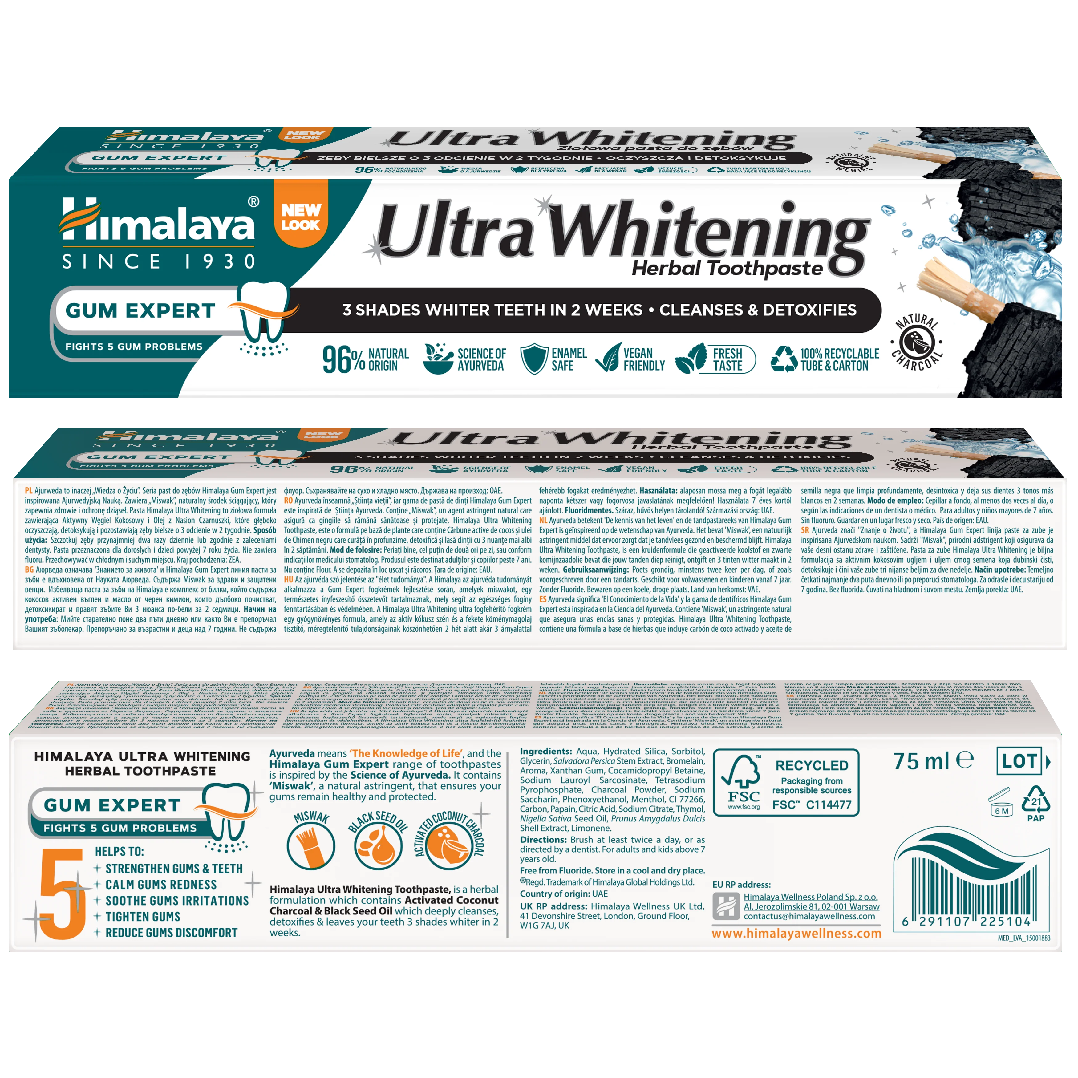 Himalaya Gum Expert Ultra Whitening Kräuterzahnpasta - 75 ml - Image 5