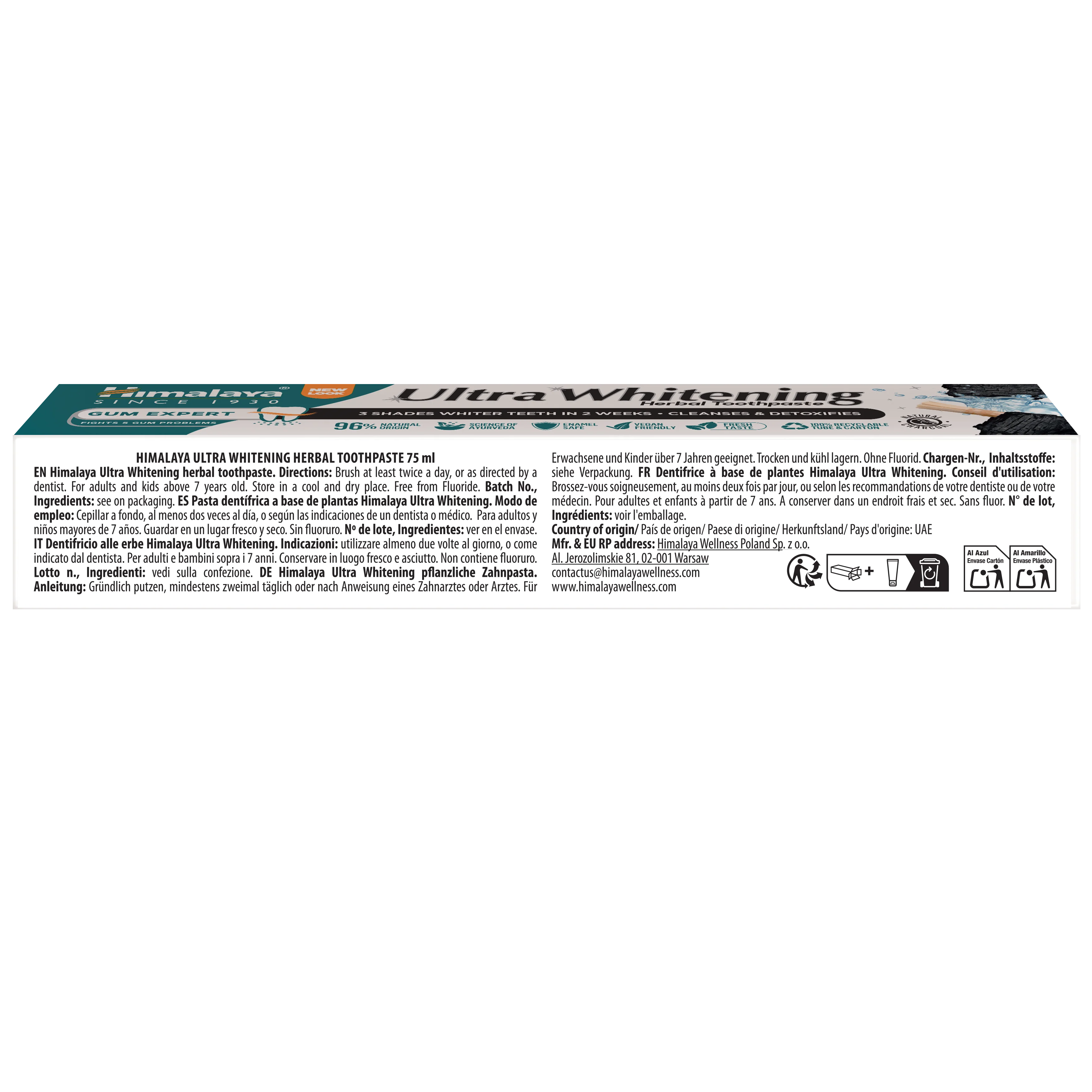 Himalaya Gum Expert Ultra Whitening Kräuterzahnpasta - 75 ml - Image 6