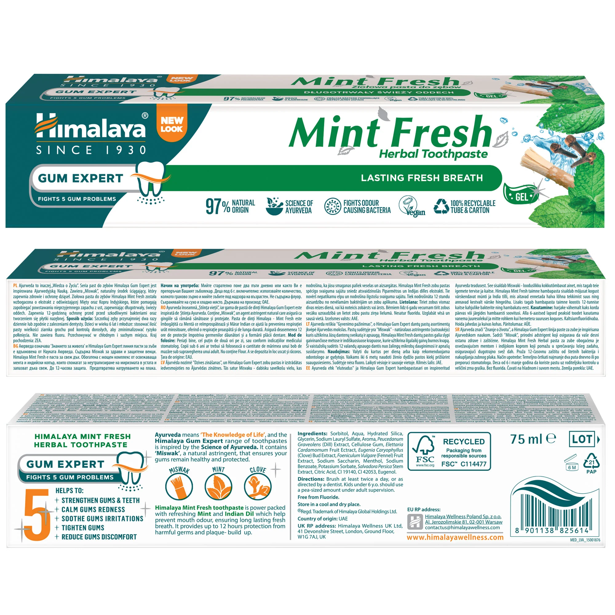Himalaya Gum Expert – Mint Fresh Zahnpasta - 75 ml - Image 4
