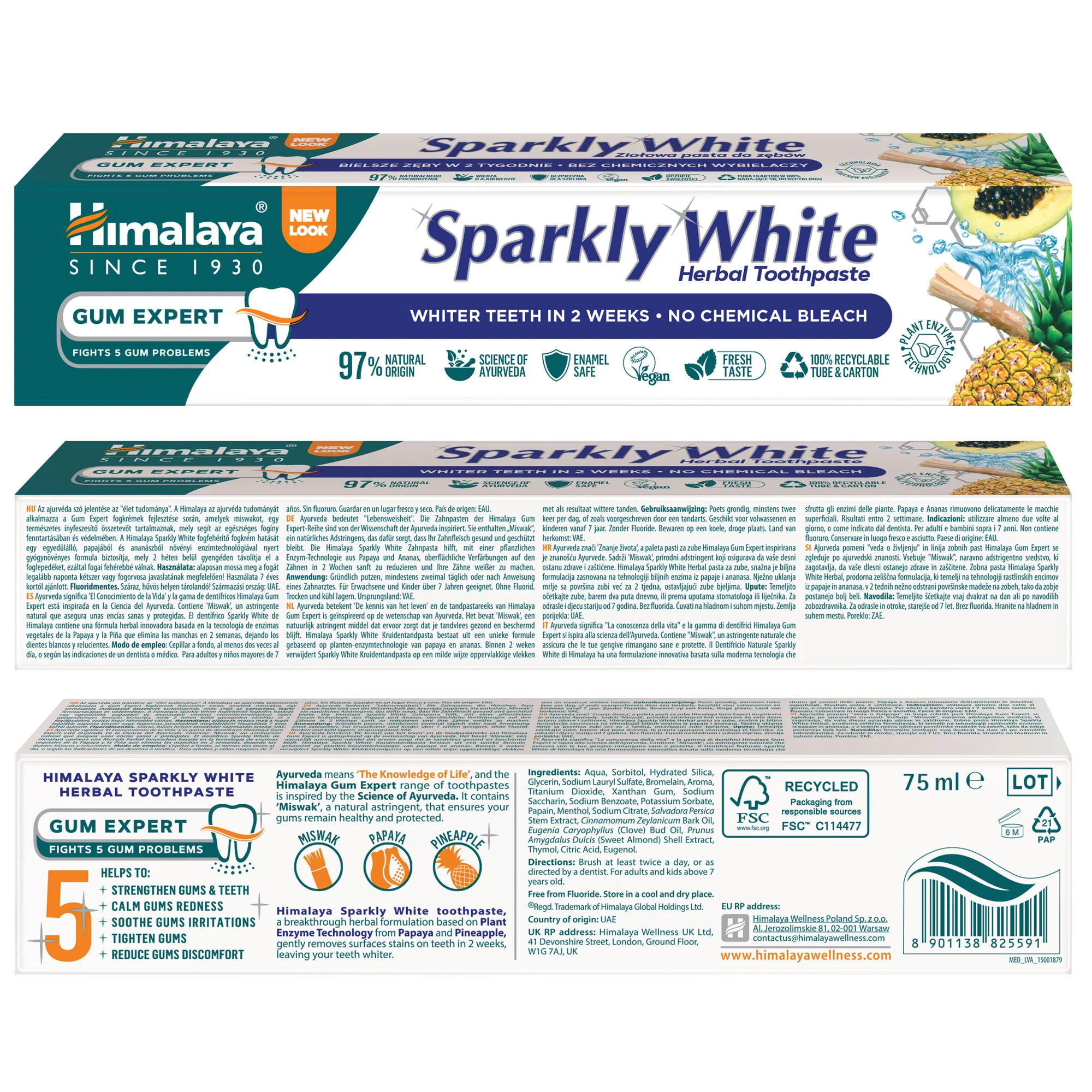 Himalaya Gum Expert – Sparkly White Zahnpasta - 75 ml - Image 4