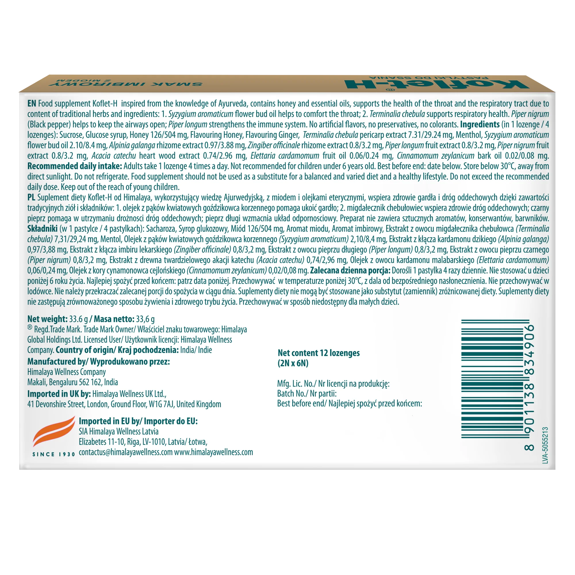 Himalaya Koflet-H Ingwer - Lozenges 2x6s - Image 7