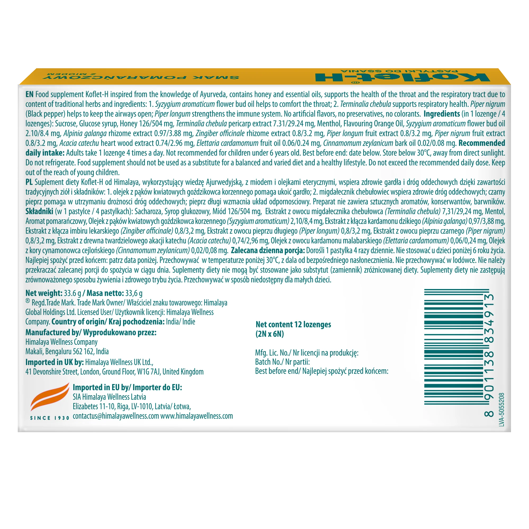 Himalaya Koflet-H Orange - Lozenges 2x6s - Image 7