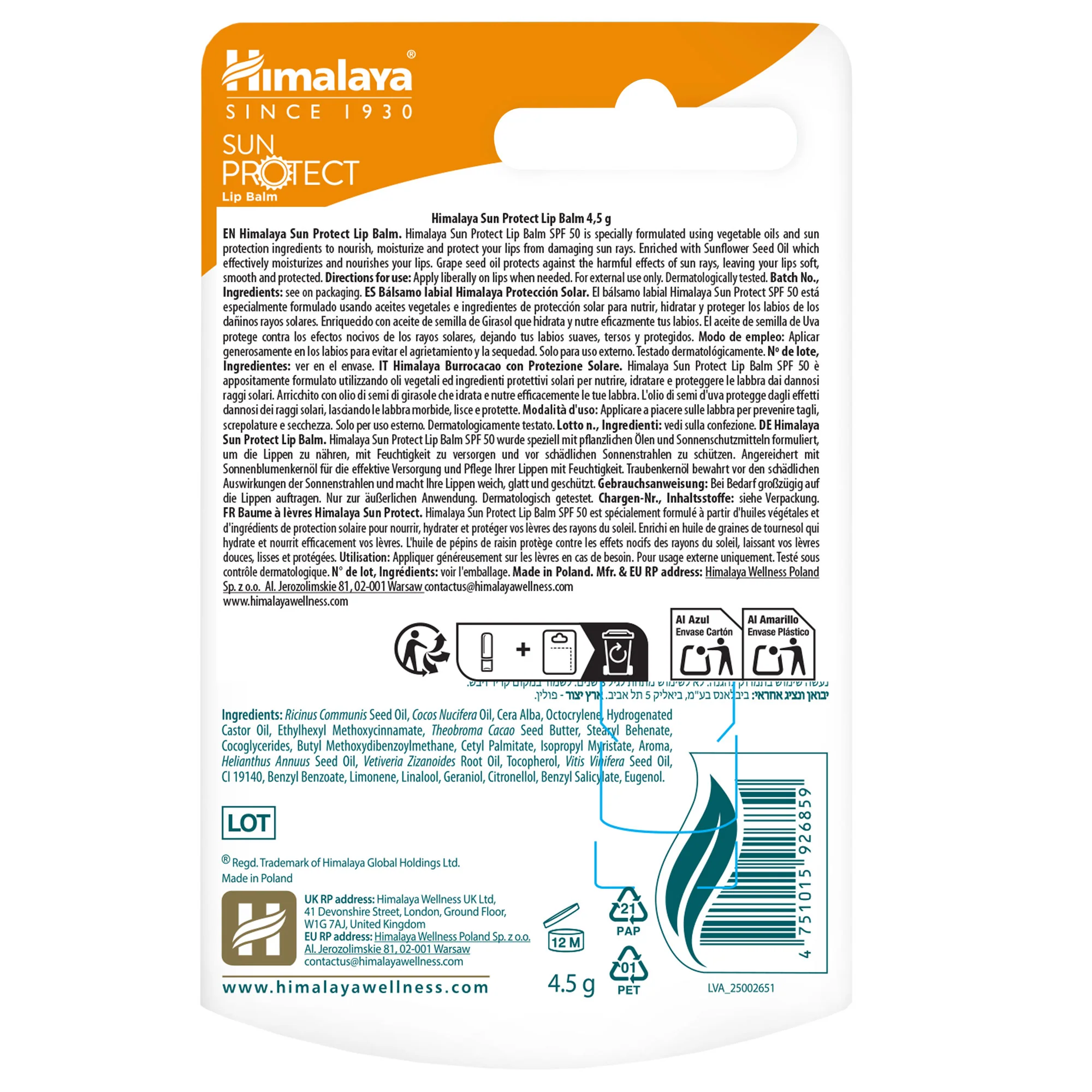 Himalaya Sun Protect Lippenbalsam (SPF 50), 4.5 g - Image 5